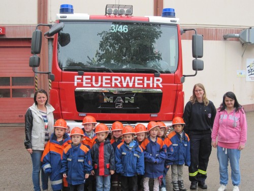 Kindergartenkinder besuchten die Feuerwehr